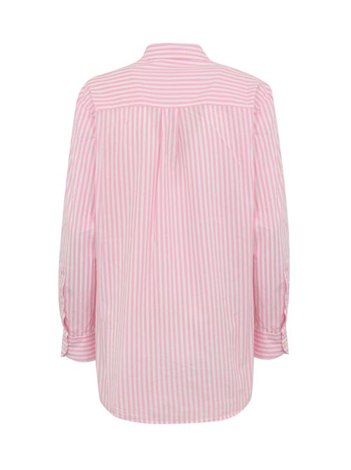Camicia Brigitte a righe in popeline con ricami Mc2 Saint Barth | BRIGITTE04186H POPELINE STRIPES V 21 E